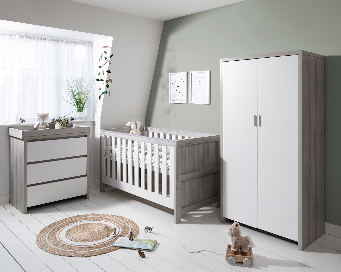 Tutti Bambini Modena 3 Piece Room Set White & Grey Ash