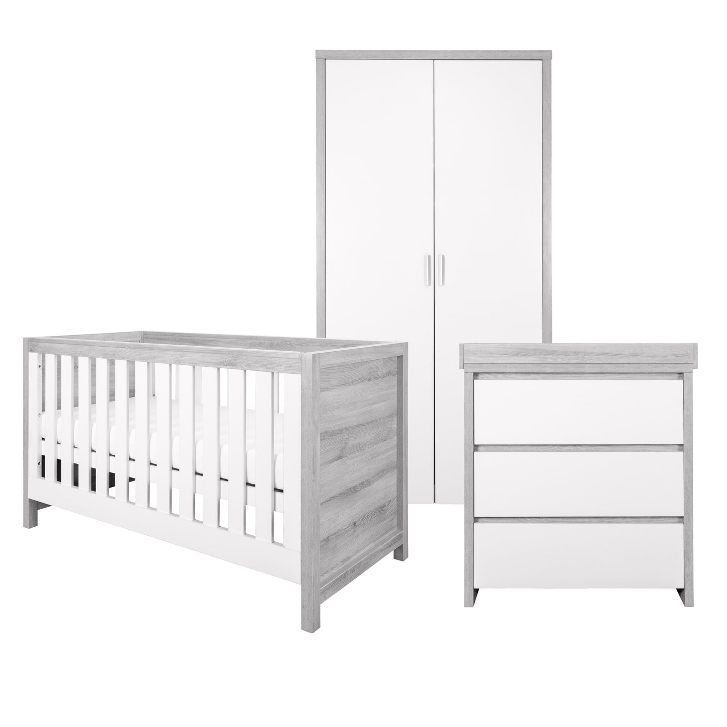 Tutti Bambini Modena 3 Piece Room Set White & Grey Ash