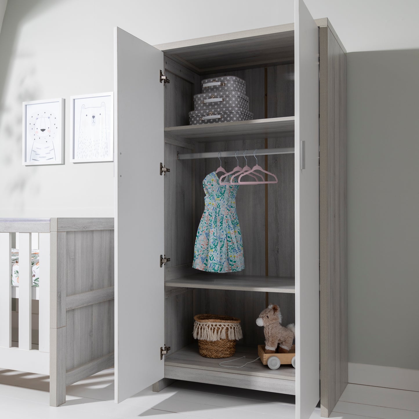 Tutti Bambini Modena 3 Piece Room Set White & Grey Ash