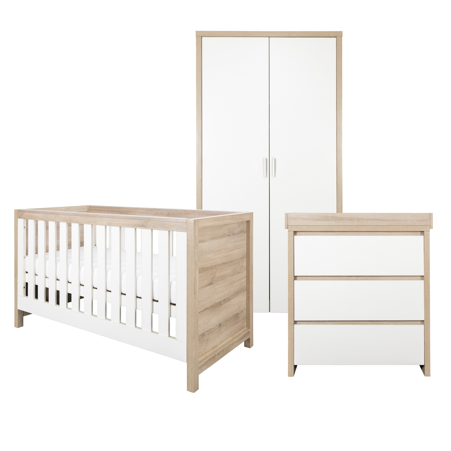 Tutti Bambini Modena 3 Piece Room Set White & Oak