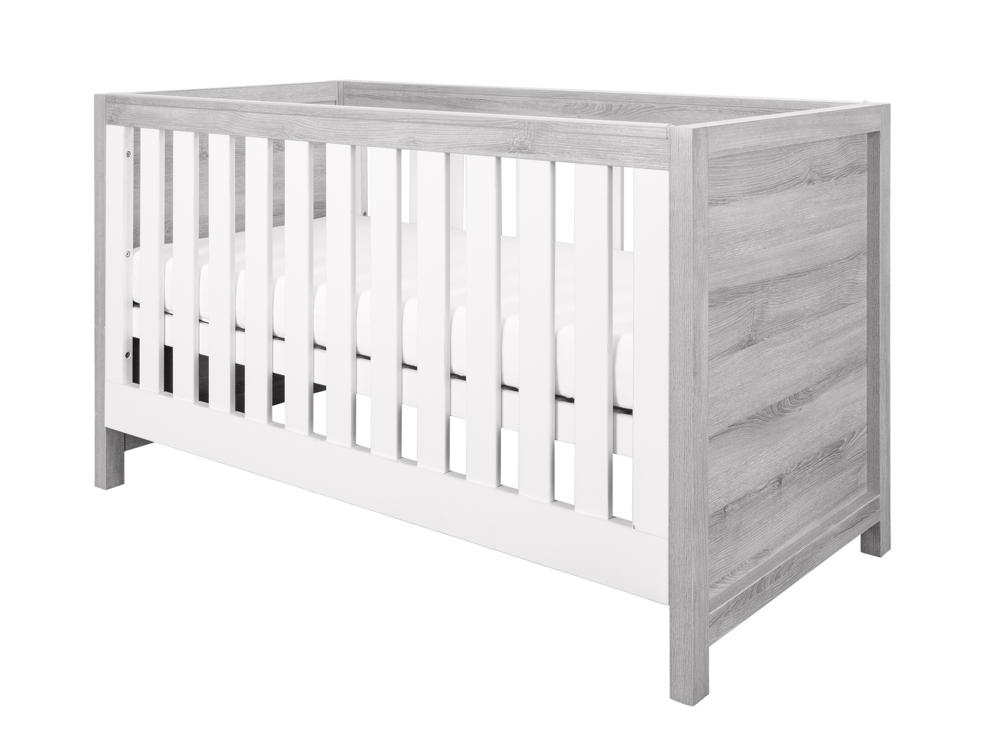 Tutti Bambini Modena 3 in 1 Cot Bed White & Grey Ash