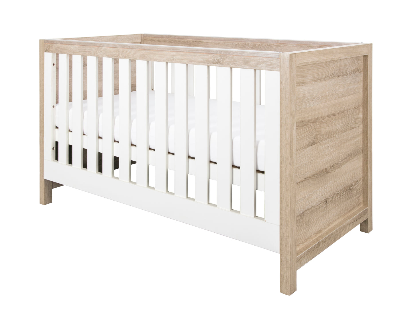Tutti Bambini Modena 3 in 1 Cot Bed White & Oak