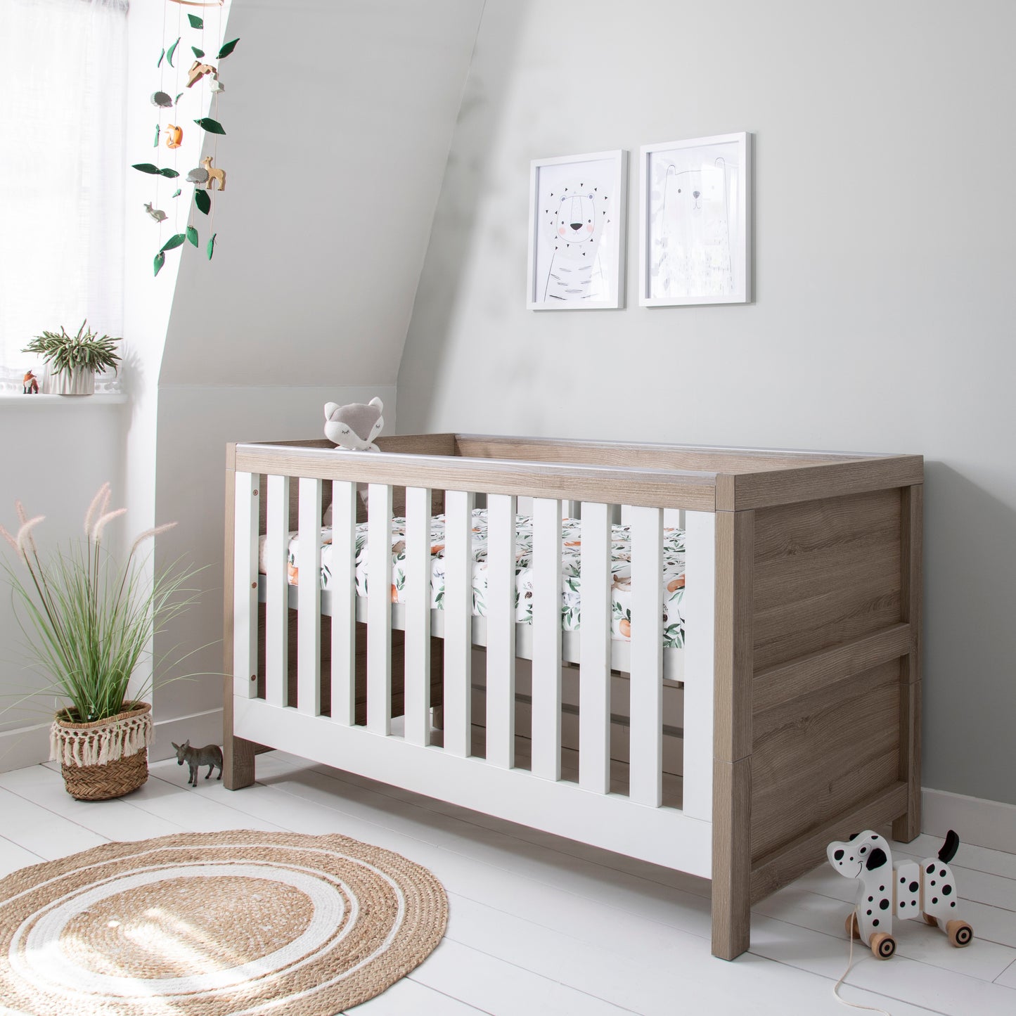 Tutti Bambini Modena 3 in 1 Cot Bed White & Oak