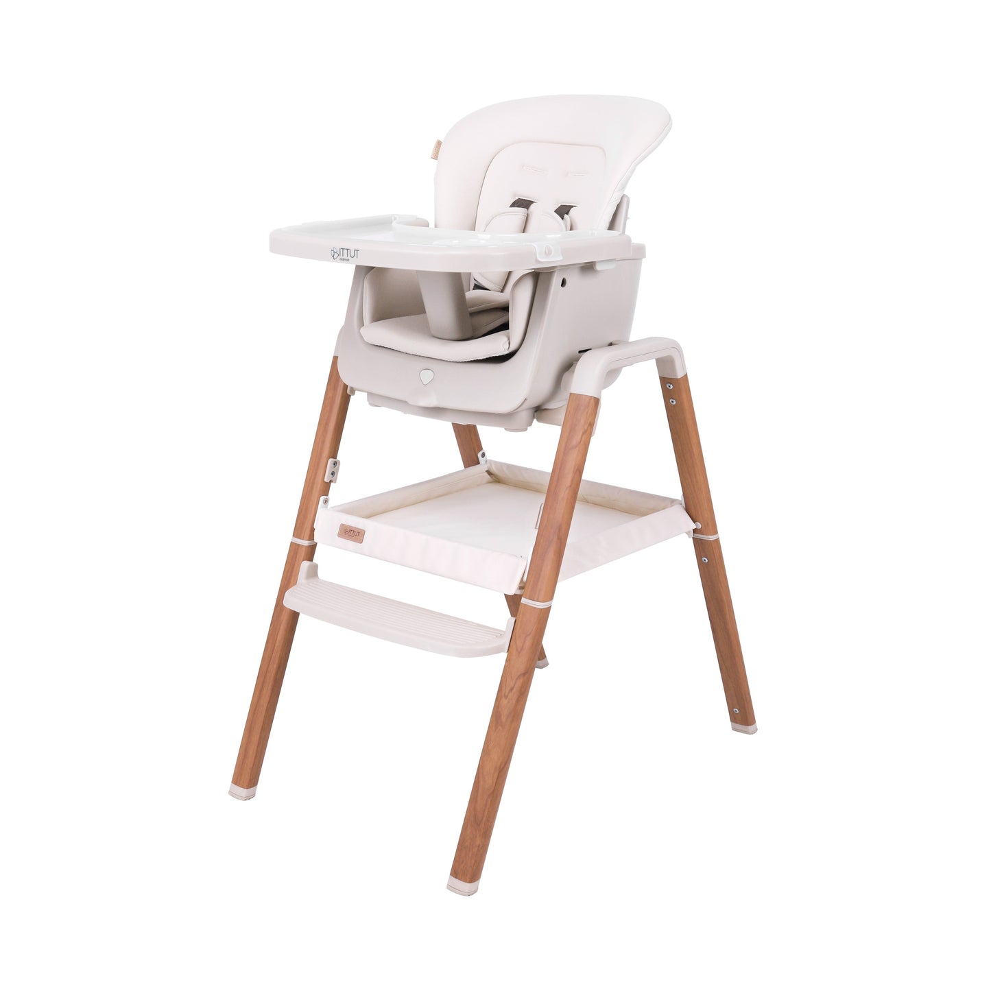 Tutti Bambini Nova Birth to 12 Years Complete Highchair Package - Scandinavian Walnut & Ecru