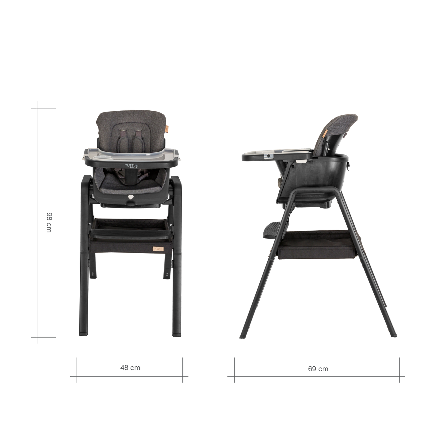 Tutti Bambini Nova Evolutionary Highchair - Black/Black