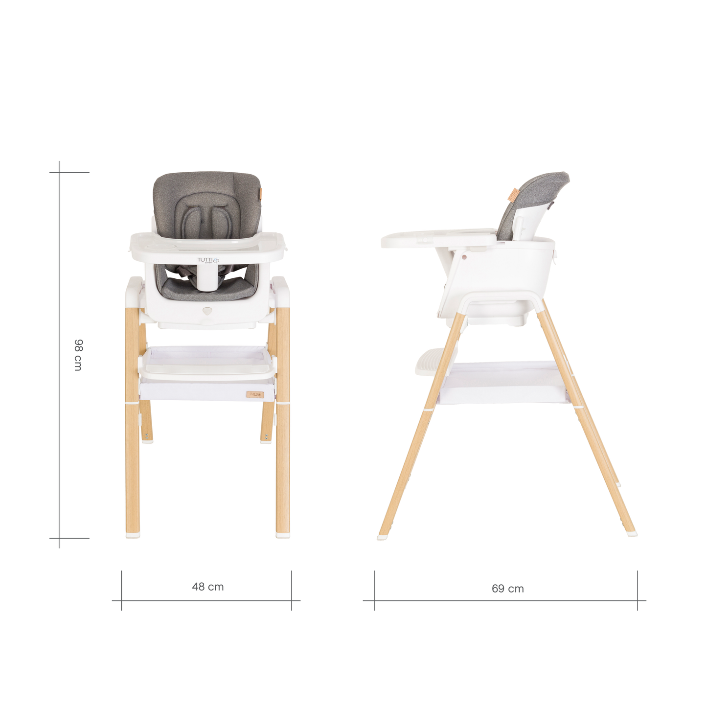 Tutti Bambini Nova Evolutionary Highchair - White/Oak