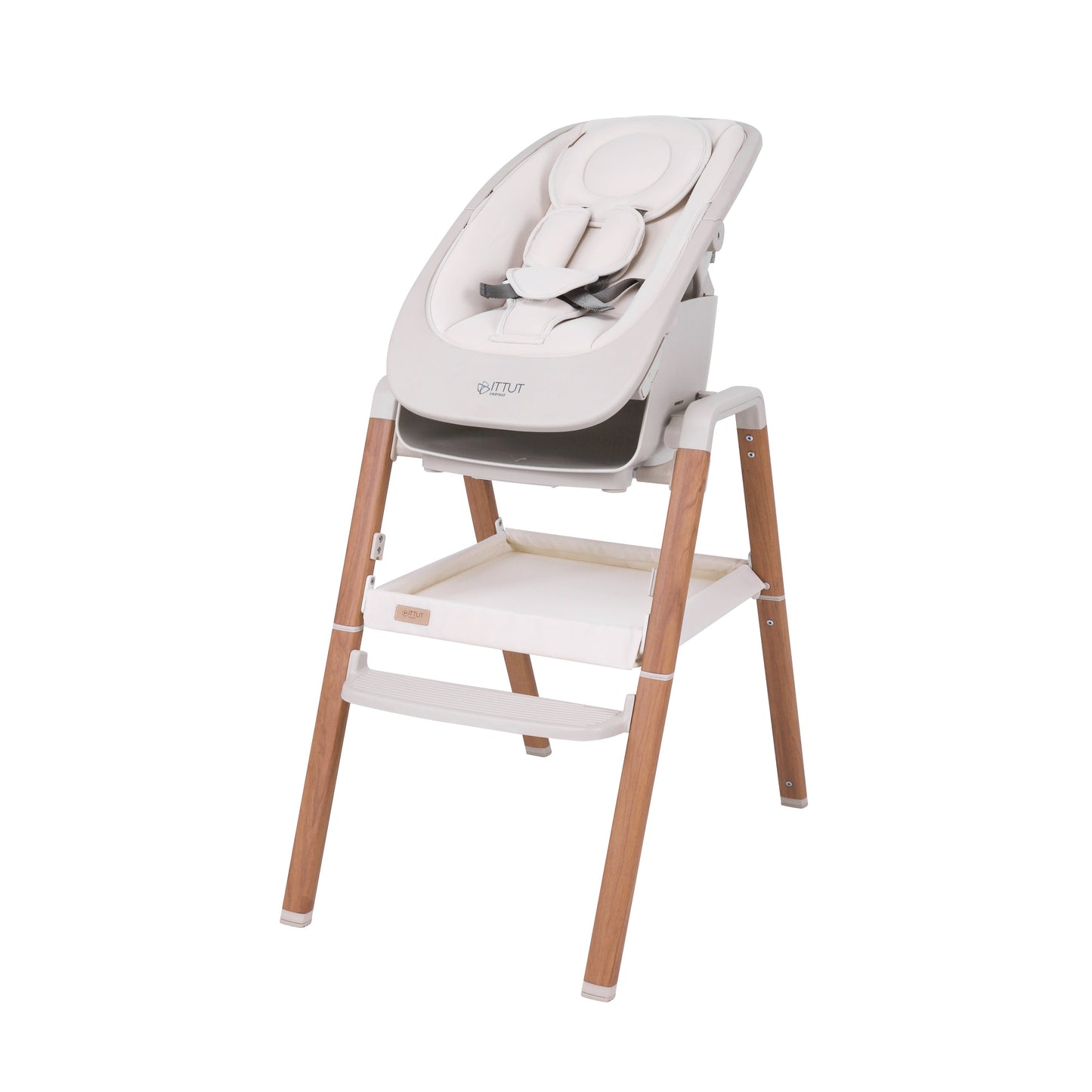 Tutti Bambini Nova Birth to 12 Years Complete Highchair Package - Scandinavian Walnut & Ecru