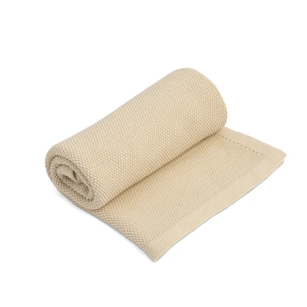 Clair-de-lune Organic Knitted Blanket Cream