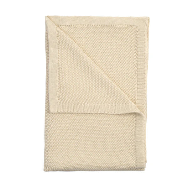 Clair-de-lune Organic Knitted Blanket Cream