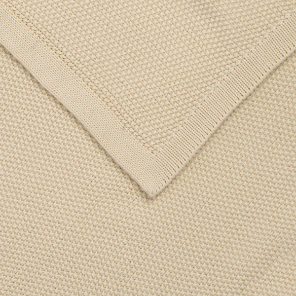 Clair-de-lune Organic Knitted Blanket Cream