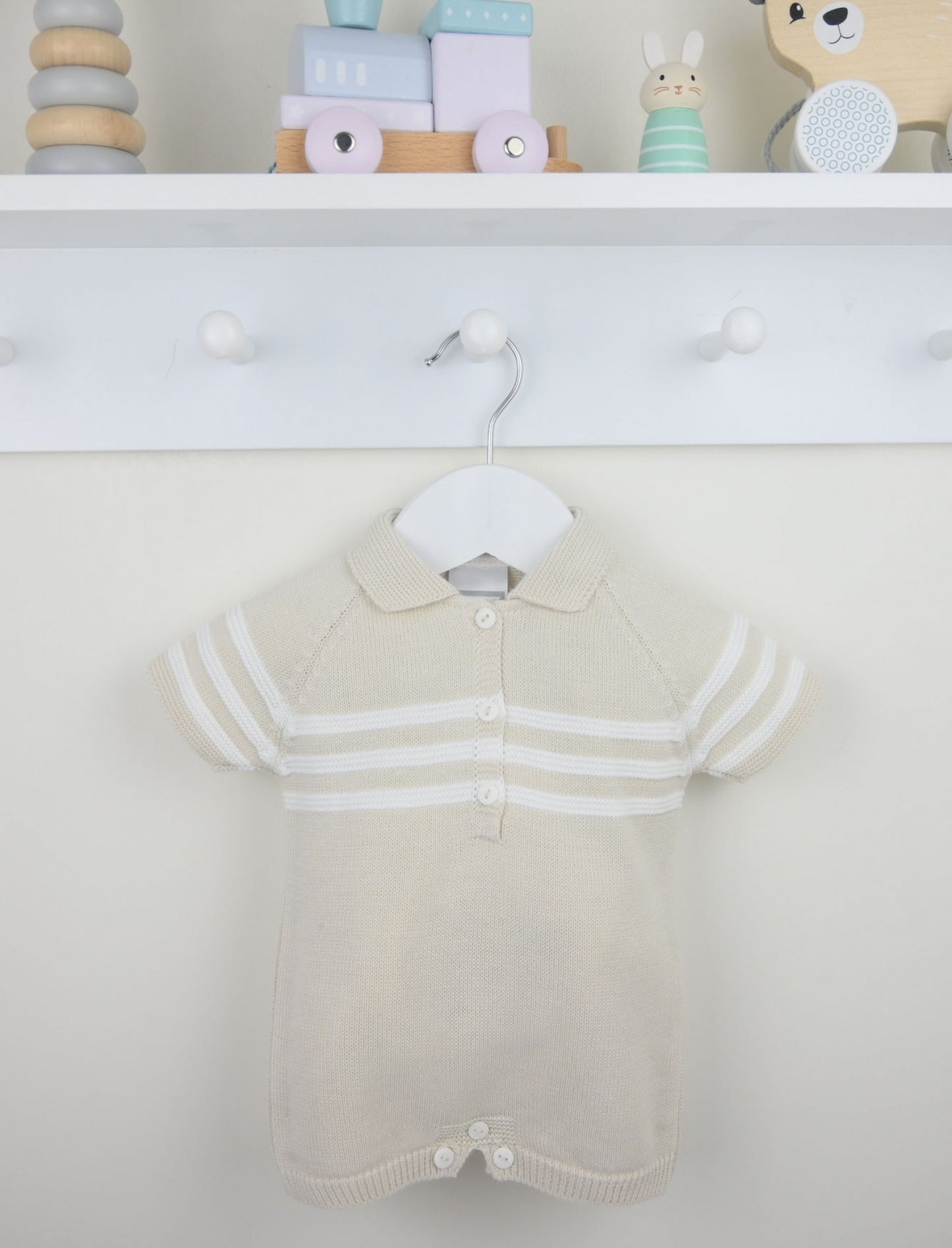Pex Mateo Natural Stripe Romper