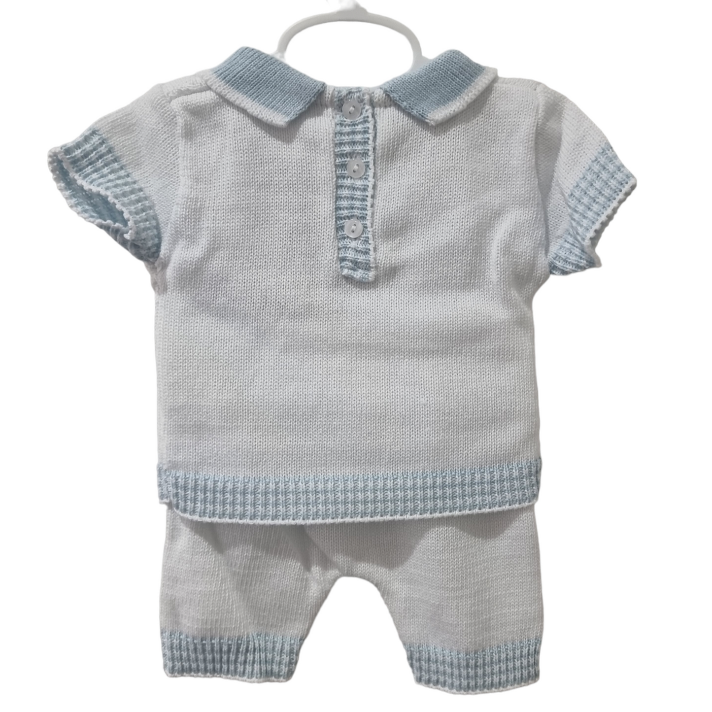 Ninas Y Ninos Stripped Cable 2 Piece White & Blue