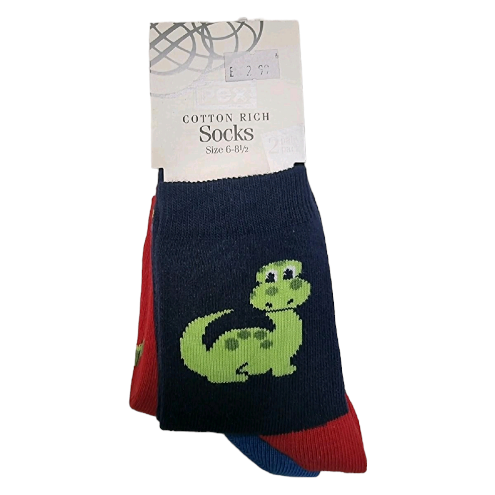 Pex Dinosaur Socks 2 pack