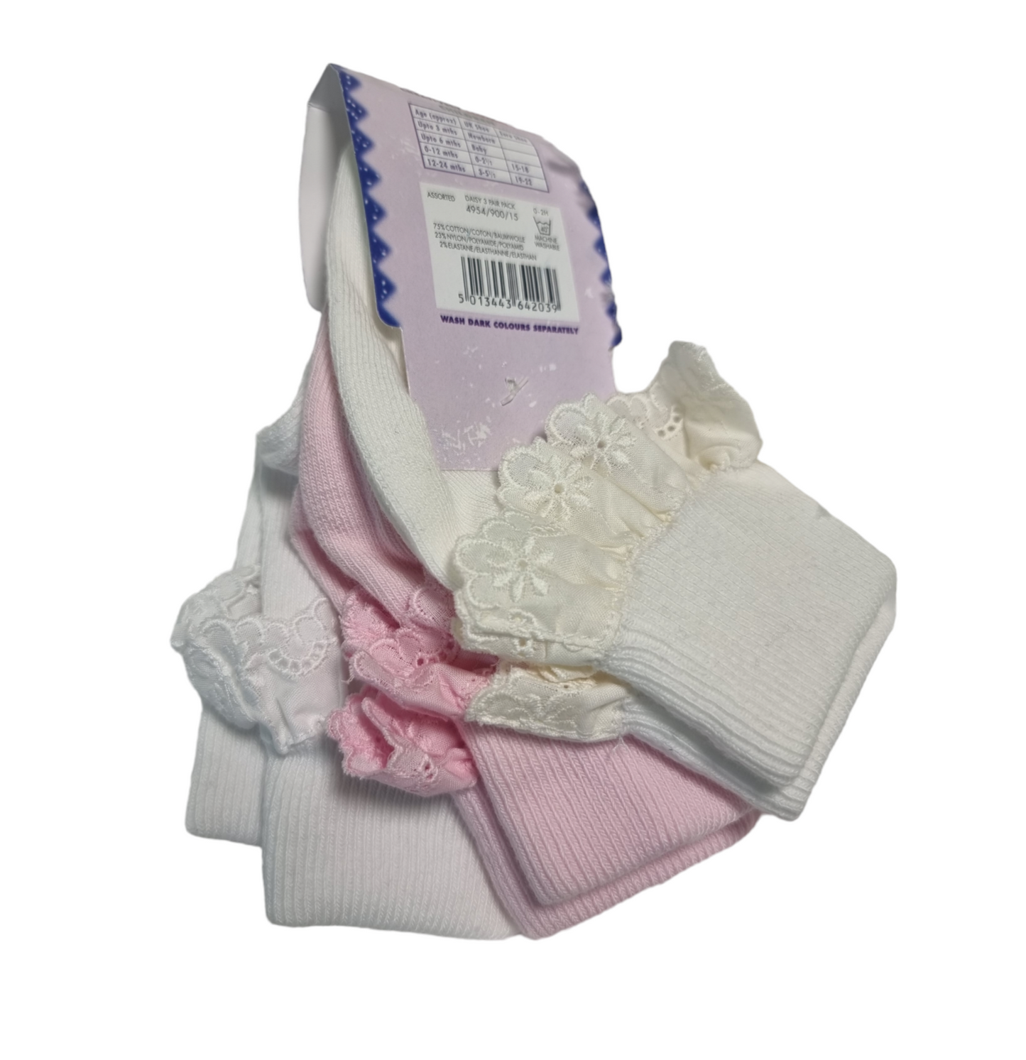 Pex 3 Pack Girls Ankle Socks