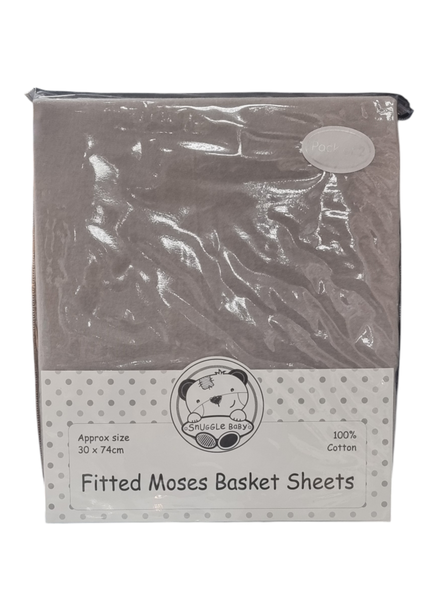 Snuggle Baby Fitted Moses Sheets Pack of 2 - 3 Colours