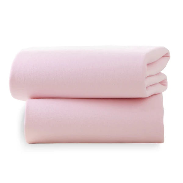 Clair-de-lune 2 Pack Cotton Fitted Pram/Crib Sheets - 90 x 40 cm 2 Colours