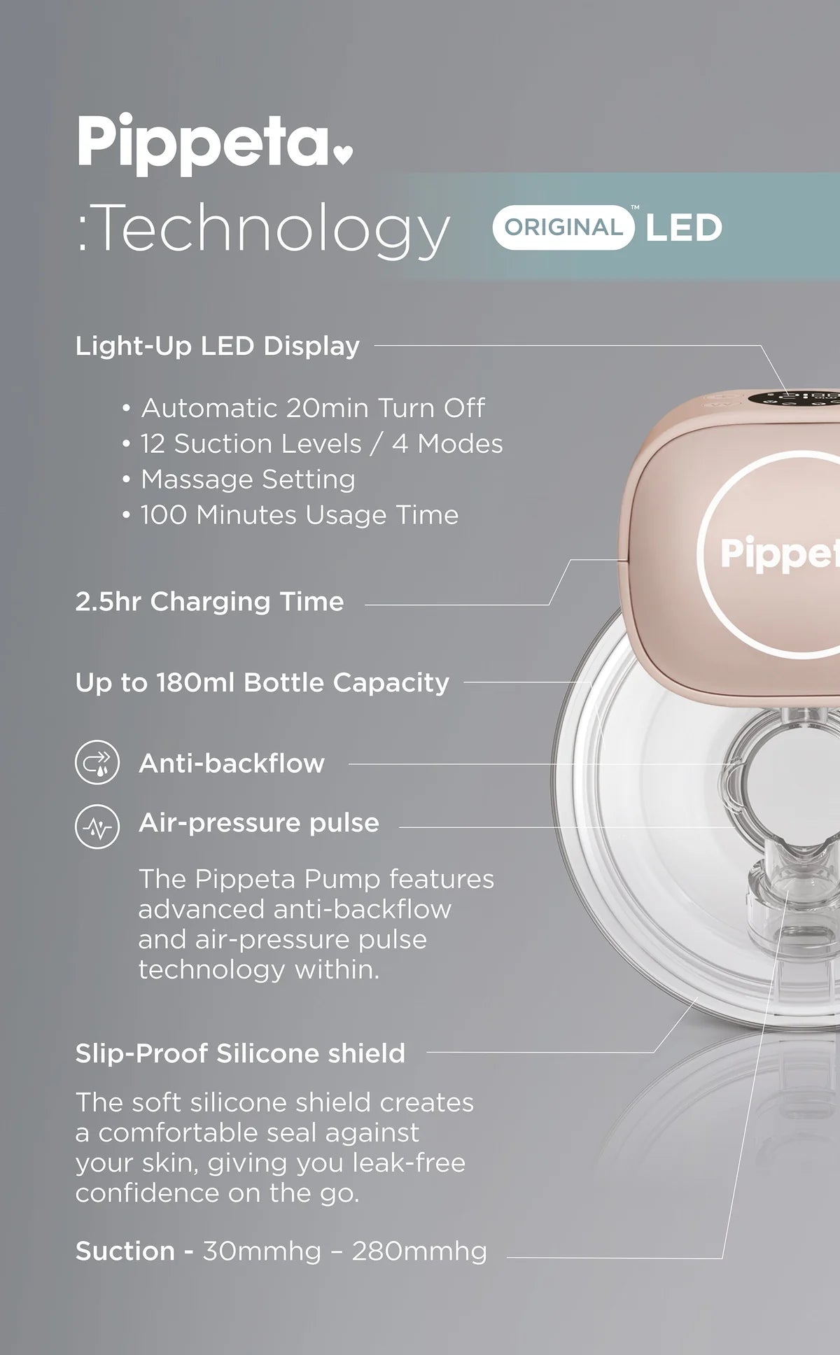 Pippeta LED Wearable Hands Free Breast Pump - 2 Pack