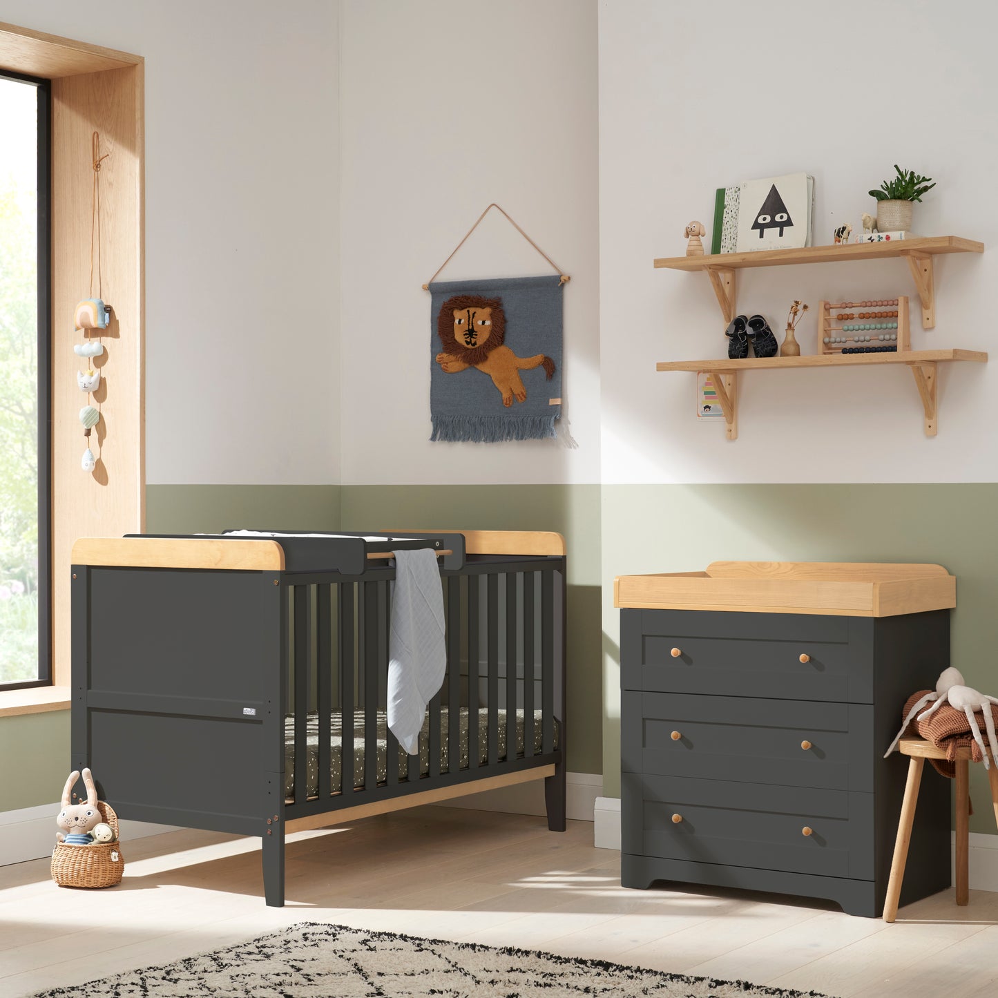 Tutti Bambini Rio 2 Piece Room Set Slate Grey & Oak