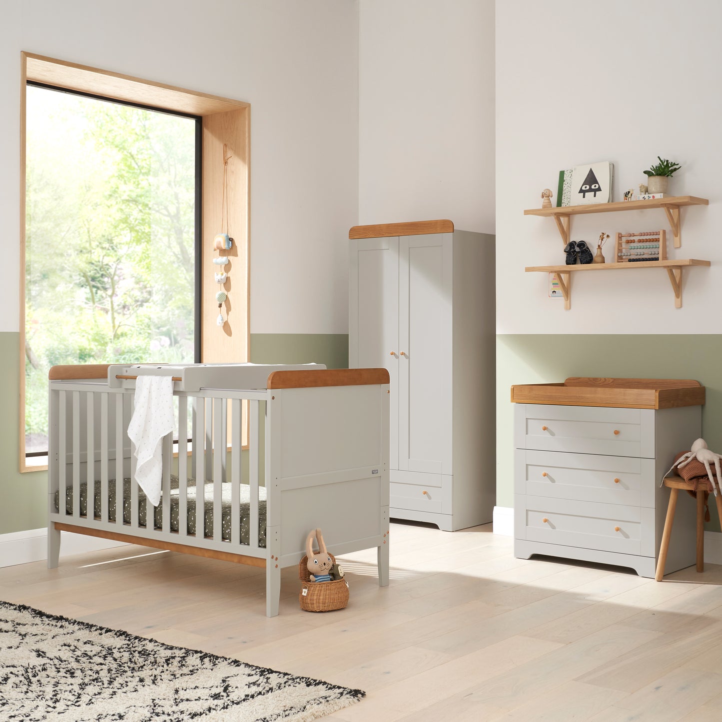Tutti Bambini Rio 3 Piece Room Set Dove Grey & Oak
