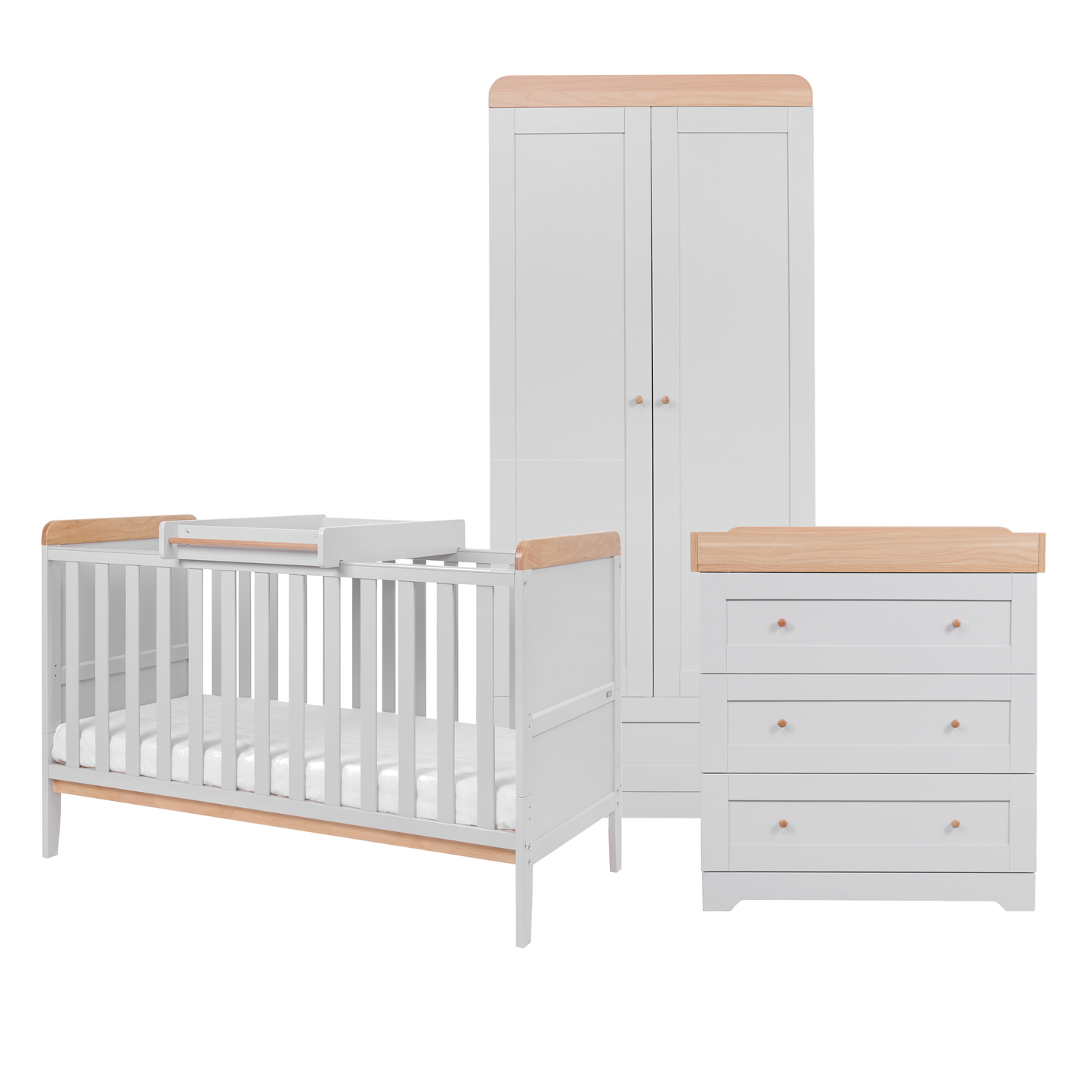 Tutti Bambini Rio 3 Piece Room Set Dove Grey & Oak