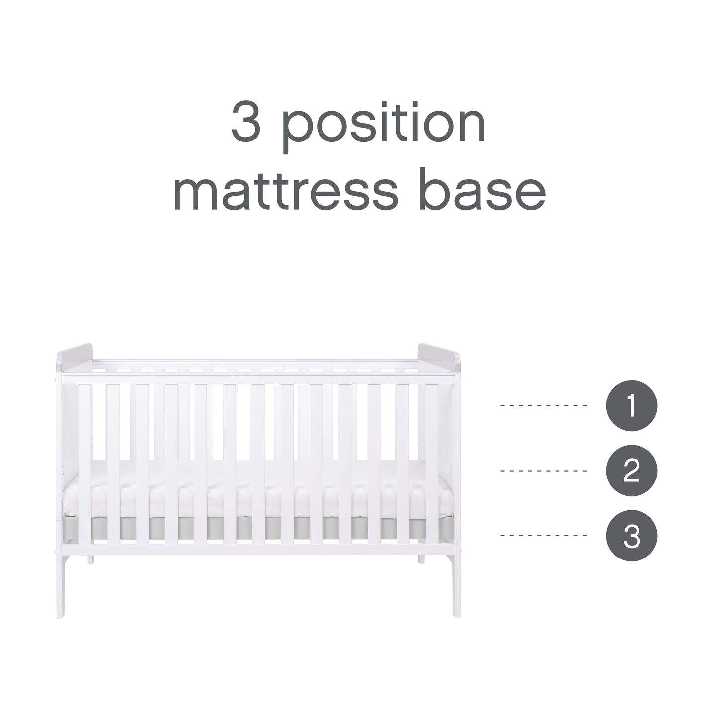 Tutti Bambini Rio 3 Piece Room Set White & Dove Grey
