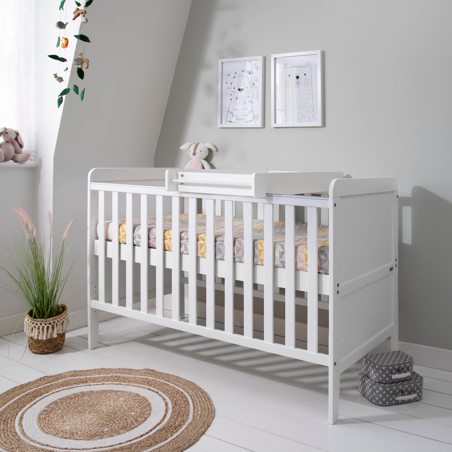 Tutti Bambini Rio Cot Bed with Cot Top Changer & Mattress White