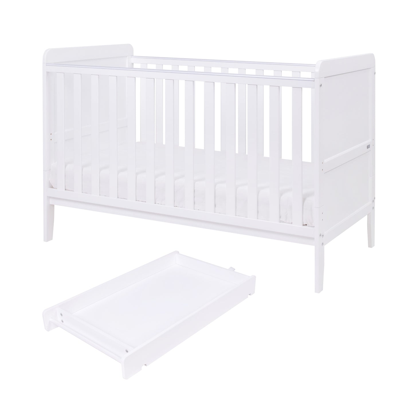 Tutti Bambini Rio Cot Bed with Cot Top Changer & Mattress White
