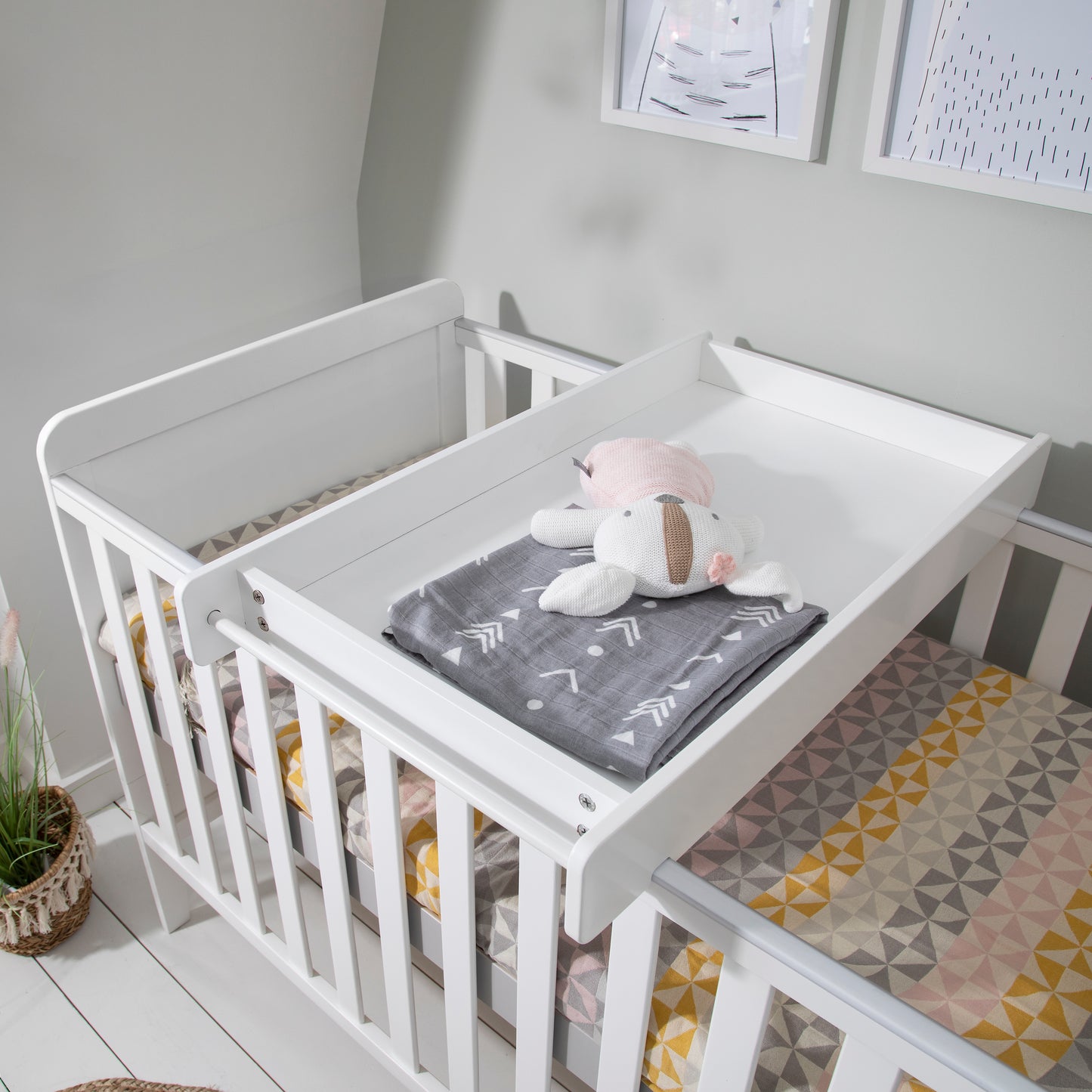 Tutti Bambini Rio Cot Bed with Cot Top Changer & Mattress White