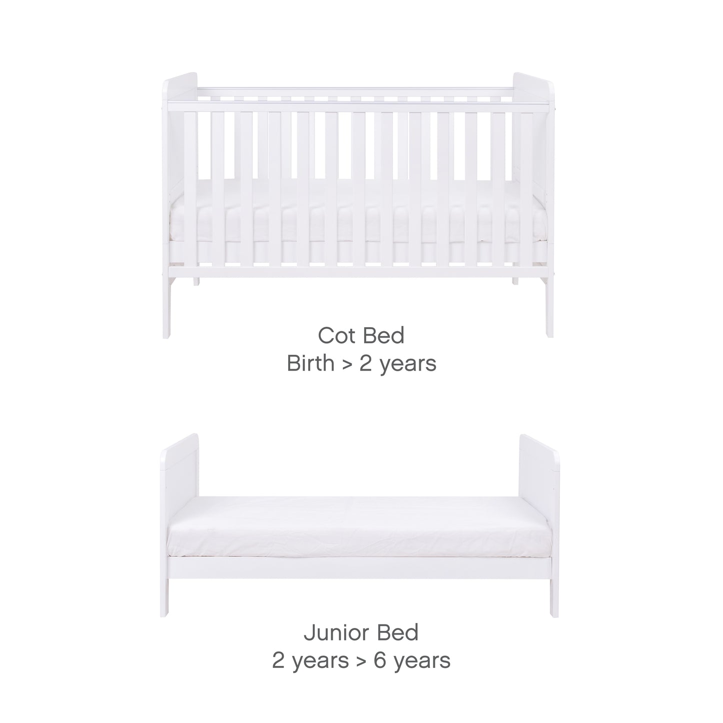 Tutti Bambini Rio Cot Bed with Cot Top Changer & Mattress White