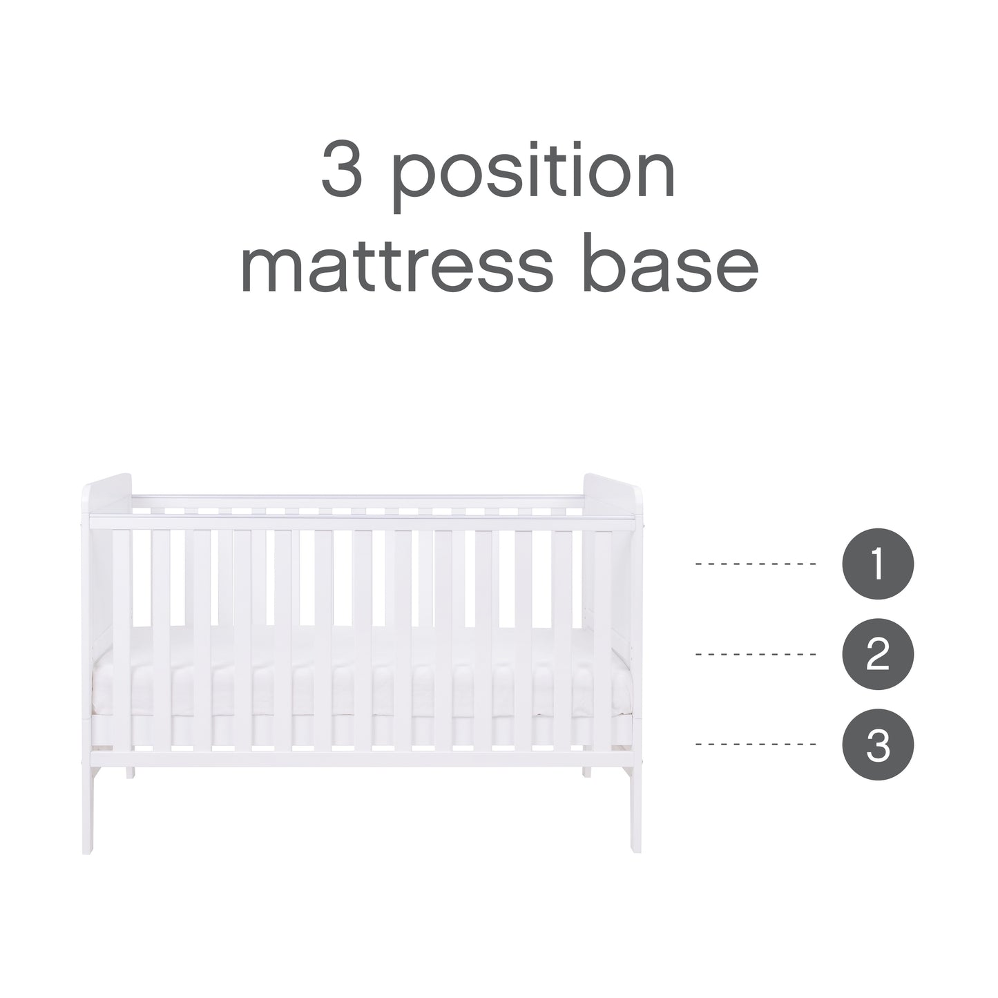 Tutti Bambini Rio Cot Bed with Cot Top Changer & Mattress White