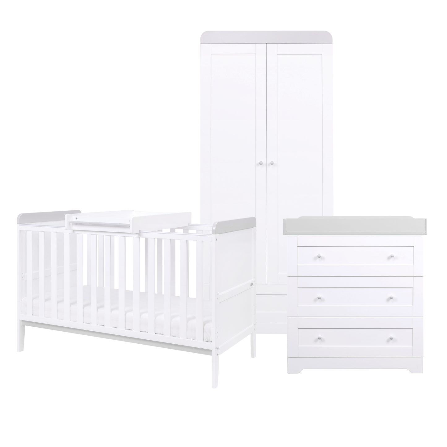 Tutti Bambini Rio 3 Piece Room Set White & Dove Grey