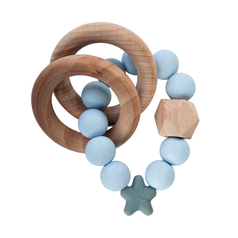 Nibbling Stellar Natural Wood Teething Toys 7 Colours