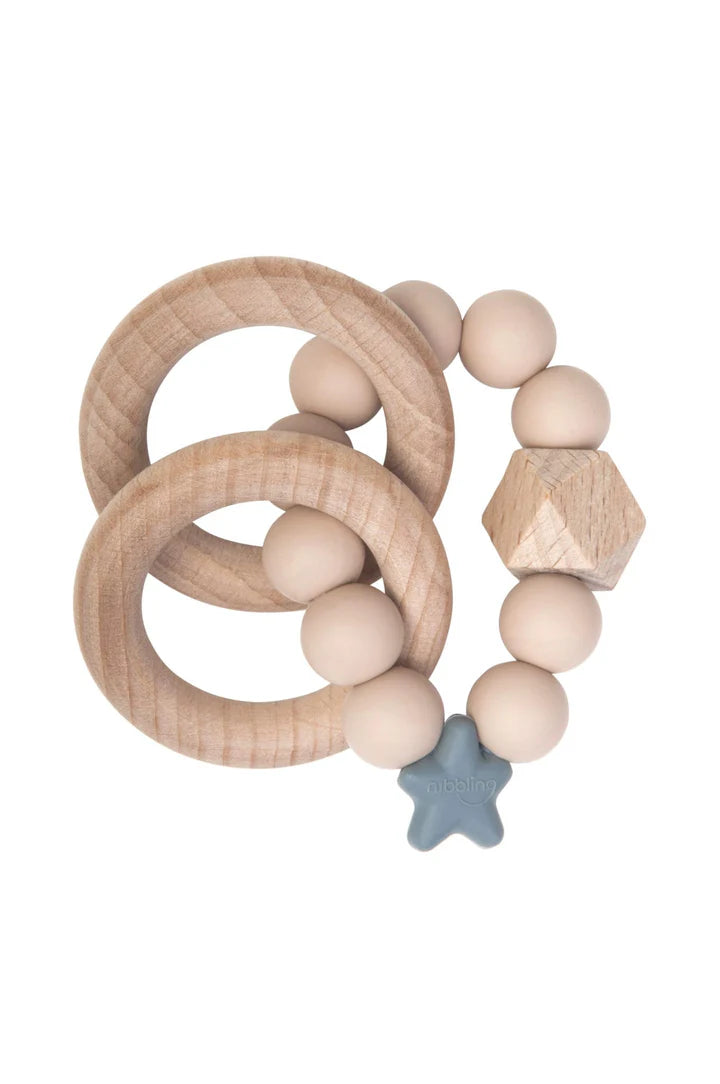 Nibbling Stellar Natural Wood Teething Toys 7 Colours