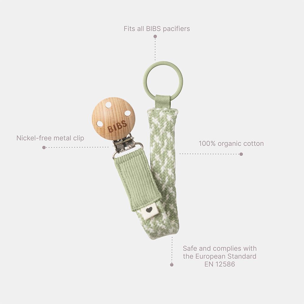 BIBS Pacifier Clip Blush/Ivory