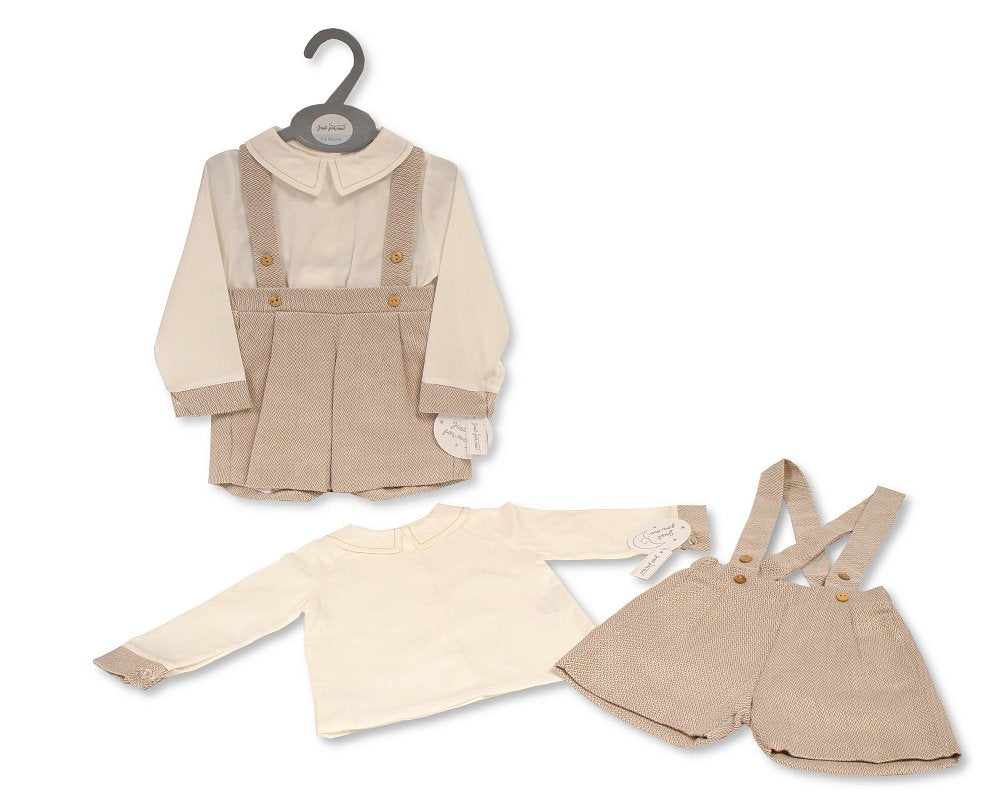 Just For Me Baby Boys 2 pcs Short Dungaree Set - 0-12 Months