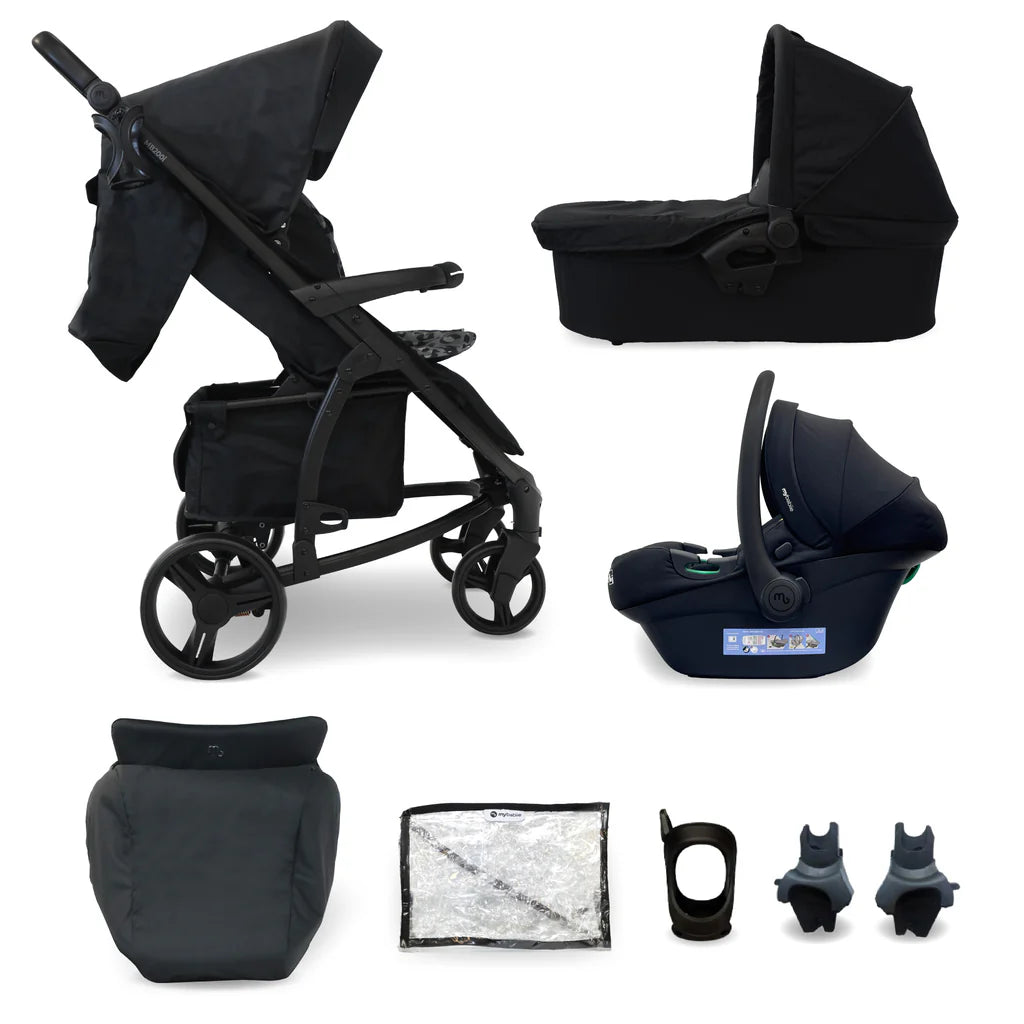 My Babiie MB200i 3-in-1 Travel System with i-Size Car Seat - Black Leopard