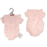 Tiny Chick Premature Just Arrived Frill Romper Pink
