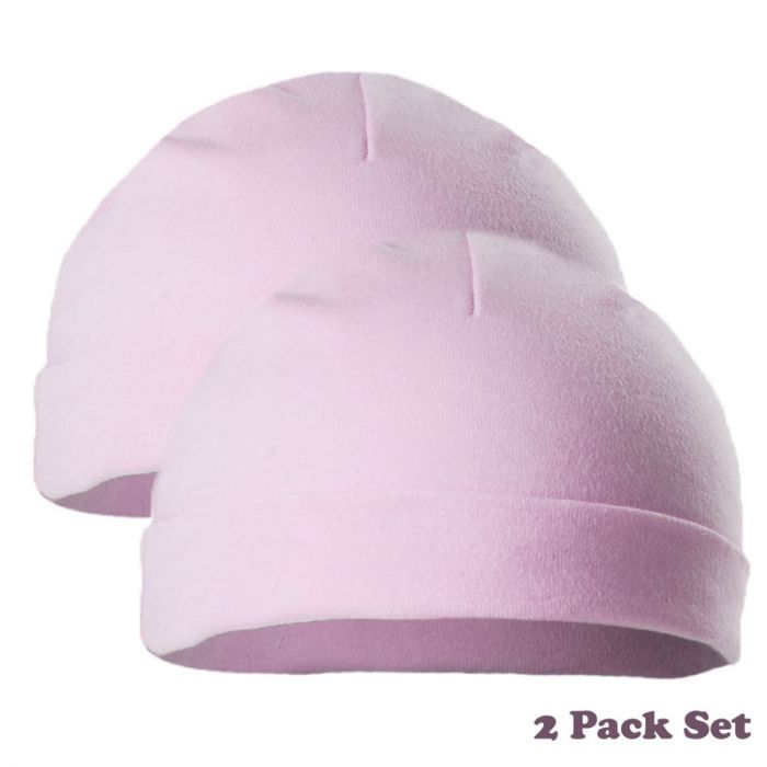 Soft Touch Premature Cotton 2PK Hats 2 Pink