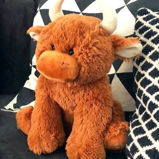Jomanda Large Highland Brown Coo Cow Soft Plush Toy - 30cm