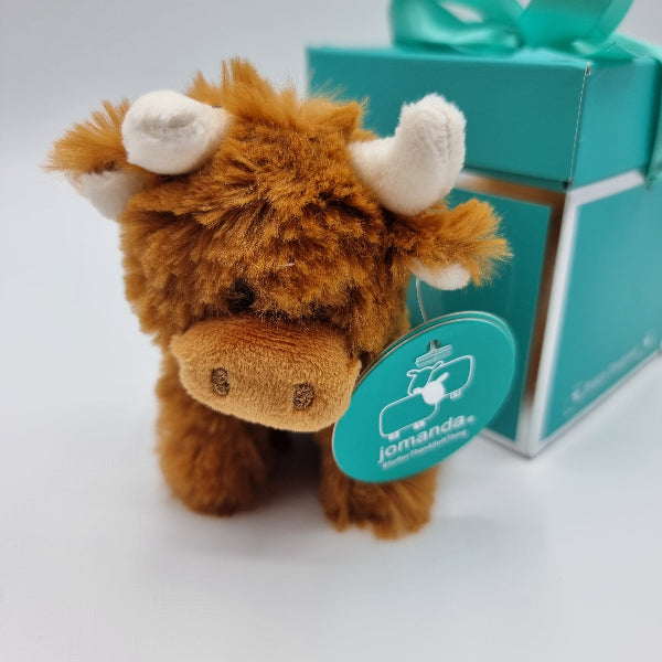 Jomanda Mini Brown Highland Coo Cow With Pop up Box