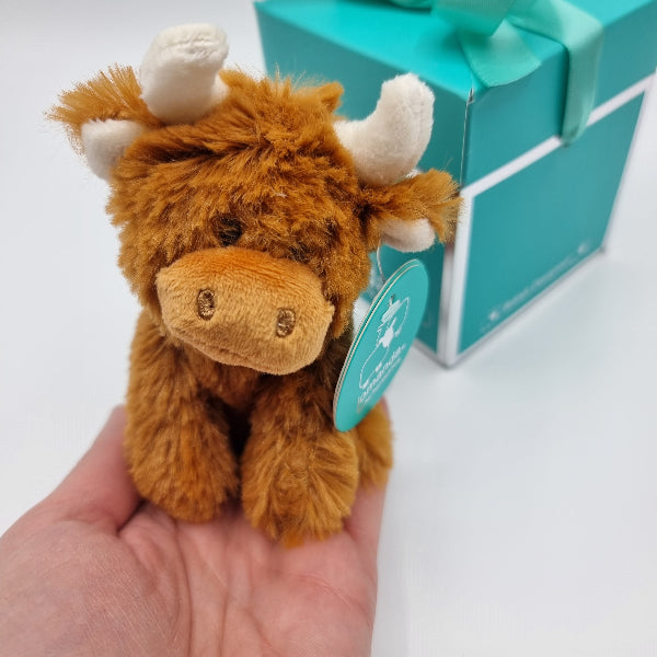 Jomanda Mini Brown Highland Coo Cow With Pop up Box