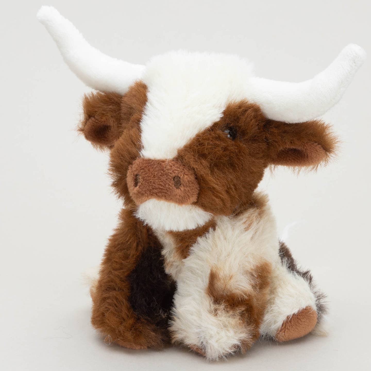 Jomanda Mini Texas Longhorn Highland Cow Cream/Brown With Pop up Box