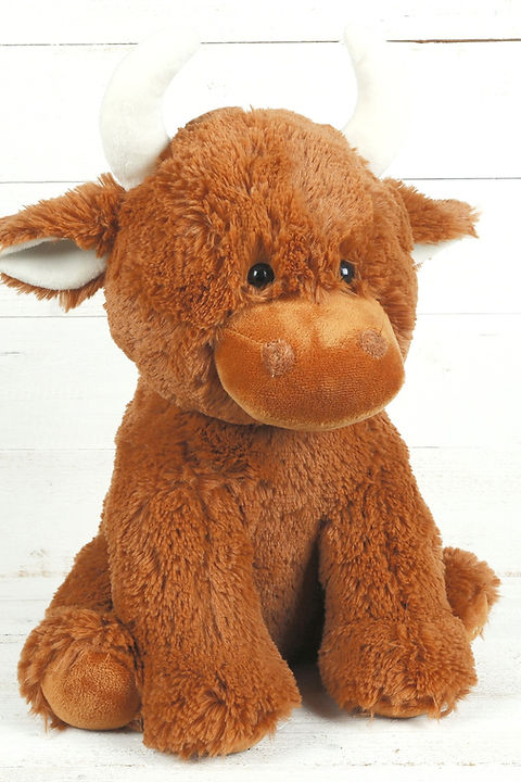 Jomanda Large Highland Brown Coo Cow Soft Plush Toy - 30cm