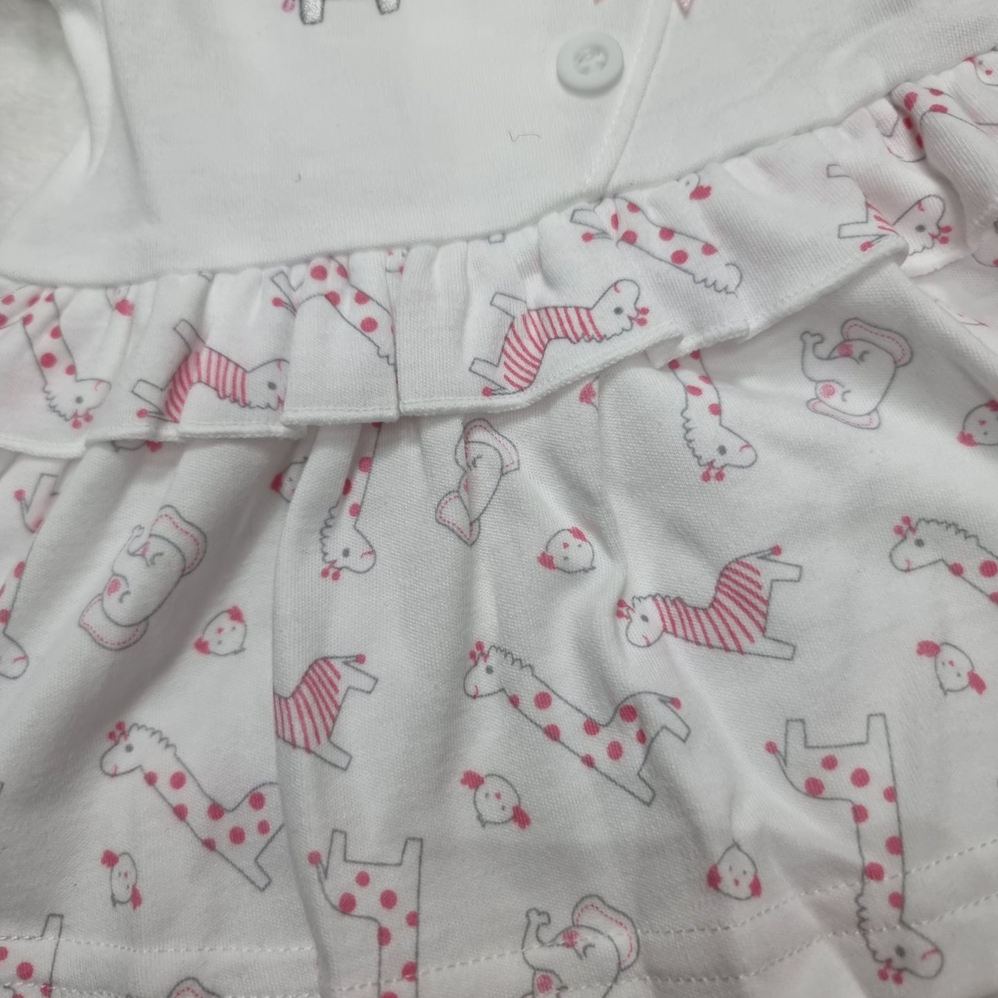 Tiny Chick Premature Baby Girls Dress with Bows - Giraffe