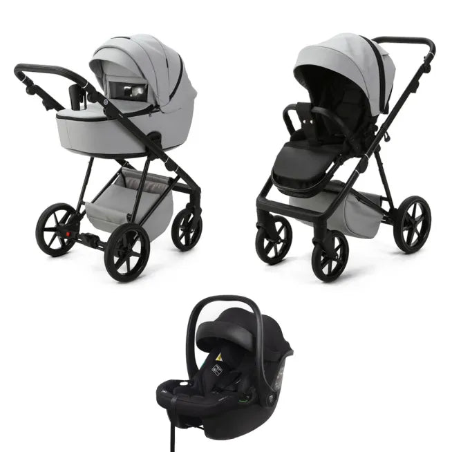 Stone grey Mee-go Milano Evo stroller – 3-in-1 travel system for newborns