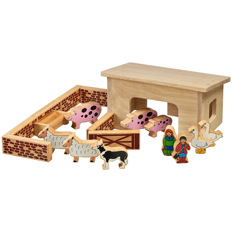 Lanka Kade Pig & Sheep Barn + 18 Colourful Pieces