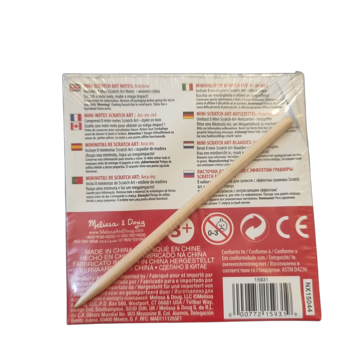 Melissa & Doug Scratch Art 8 Pack Mini Rainbow Scratch Notes