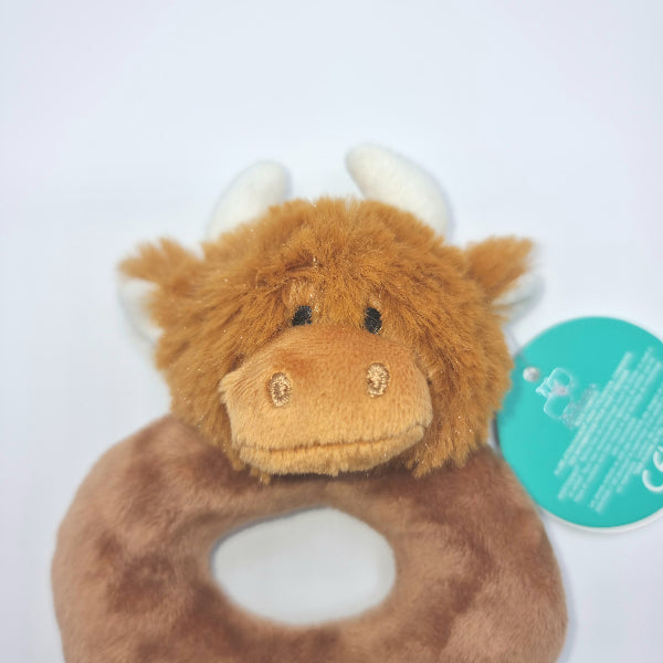 Jomanda Highland Brown Cow Baby Rattle
