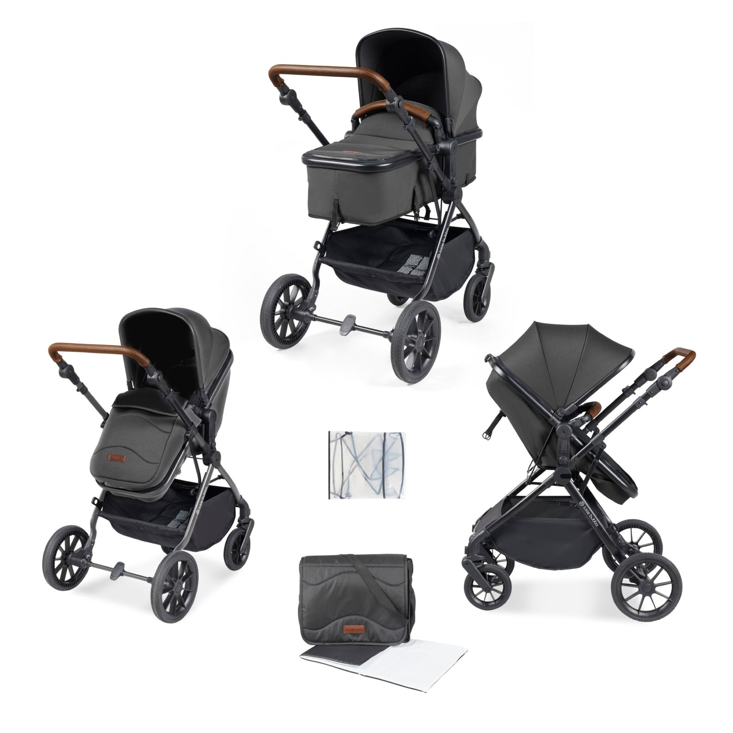 Ickle Bubba Cosmo 2 in 1 Pushchair Graphite Grey
