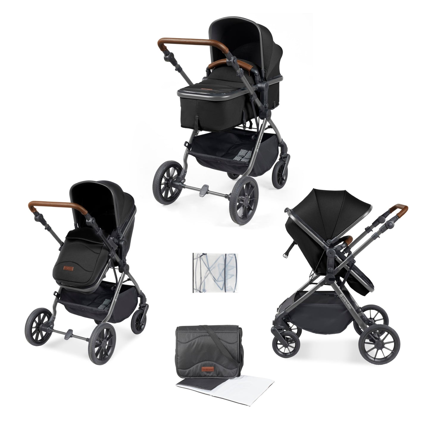 Ickle Bubba Cosmo 2 in 1 Pushchair Black
